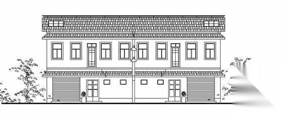 某二层双拼式小康住宅建筑方案图 自建房