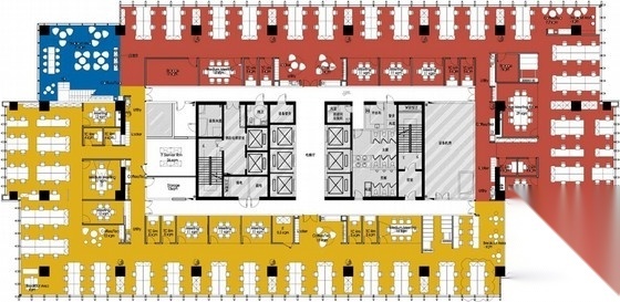 [北京]放松开放式办公空间装饰CAD施工图（含方案、材...