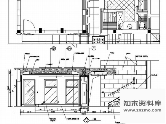 别墅地下休息室立面 施工图