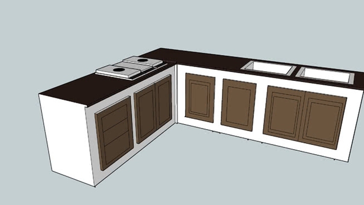 厨房台面 草图大师模型