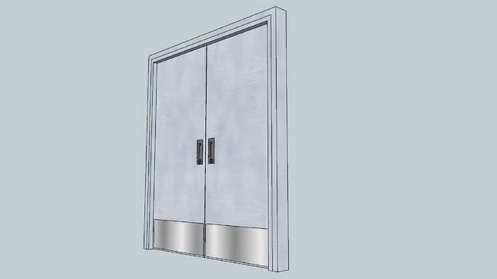 双开门 草图大师模型