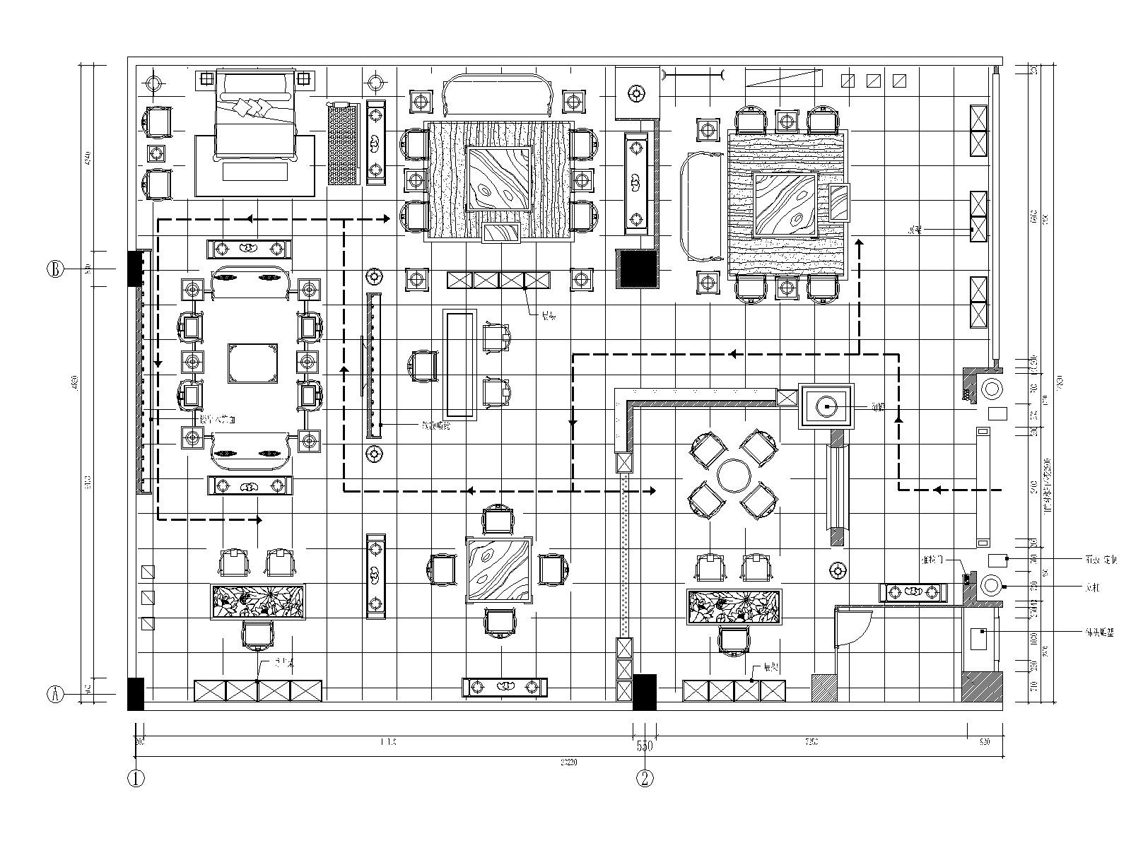 [北京]某中式家具店装修施工图+效果图