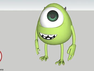 Mike Wazowski - 3d模型-怪兽大学