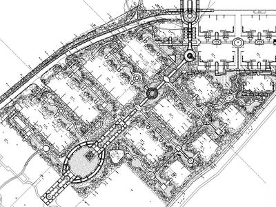 [河南]法式新古典住宅区植物CAD施工图 居住区景观