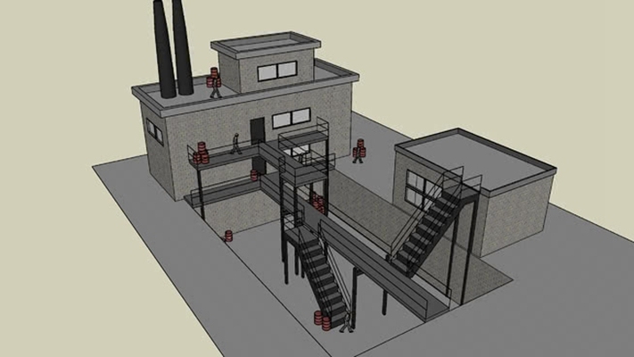 标准厂房 草图大师模型