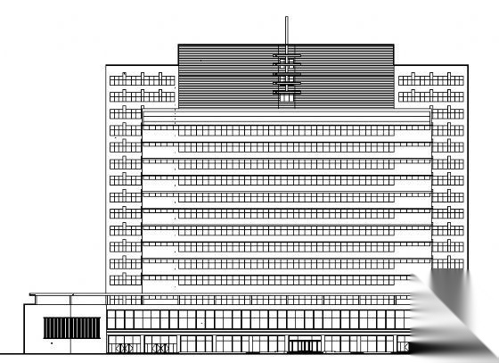 青岛某十六层国际商务大厦建结水电暖施工图