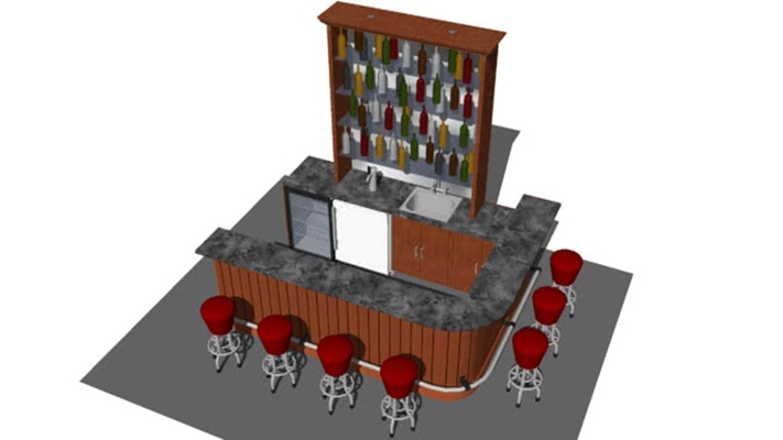 Contemporary bar (detailed)