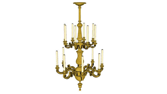 Baroque Gold Leafed Chandelier 饰品 编钟 蜡烛 绳子 钩子