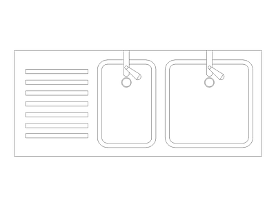 厨房设施 现代家具图块别墅家具图块施工图