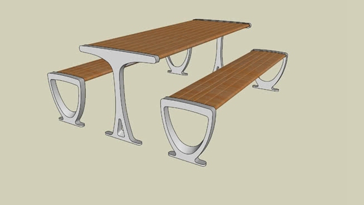 休闲桌椅组合 草图大师模型