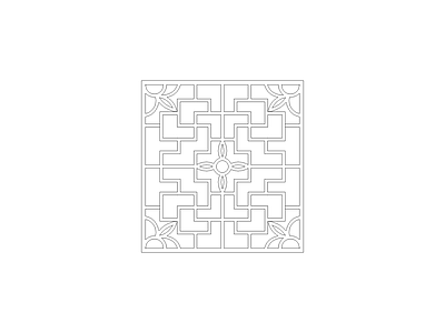 格栅装饰构件 中式家具图块