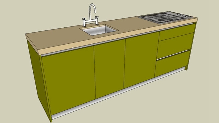 厨房台面 草图大师模型