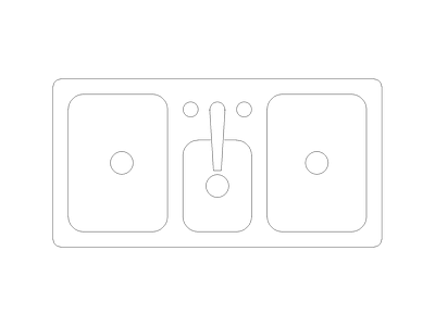 厨房设施 现代家具图块别墅家具图块施工图