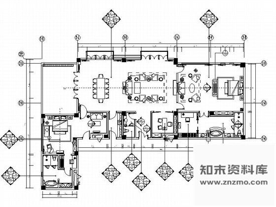 施工图西藏清新蓝色调酒店豪华总统套房施工图含效果图