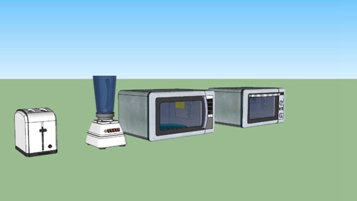 家用电器组合 草图大师模型