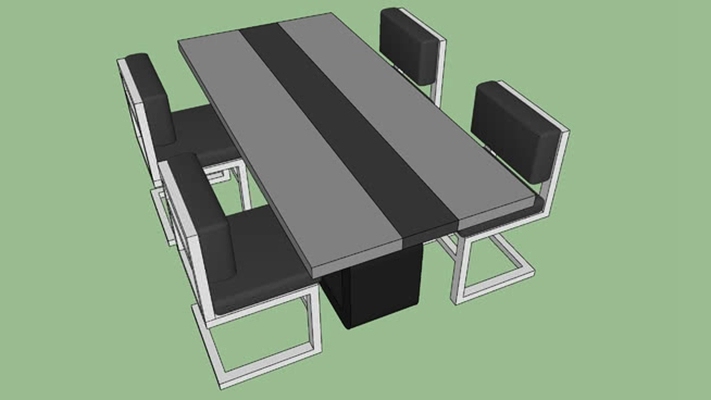 餐桌椅组合 草图大师模型