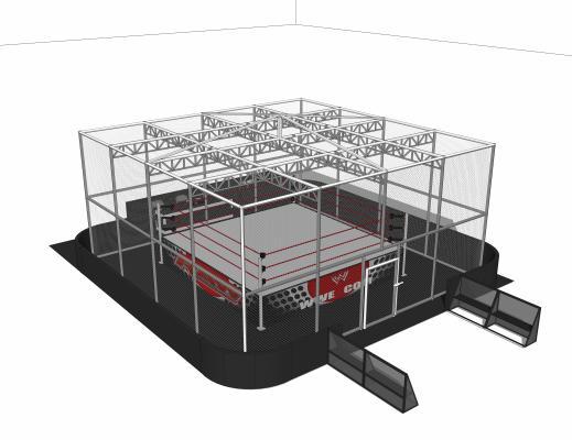 现代风格擂台 拳击台 搏击台 格斗拳击台 铁笼比武场