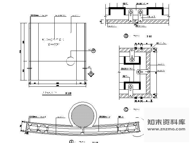 图块/节点办公楼大堂屏风详图