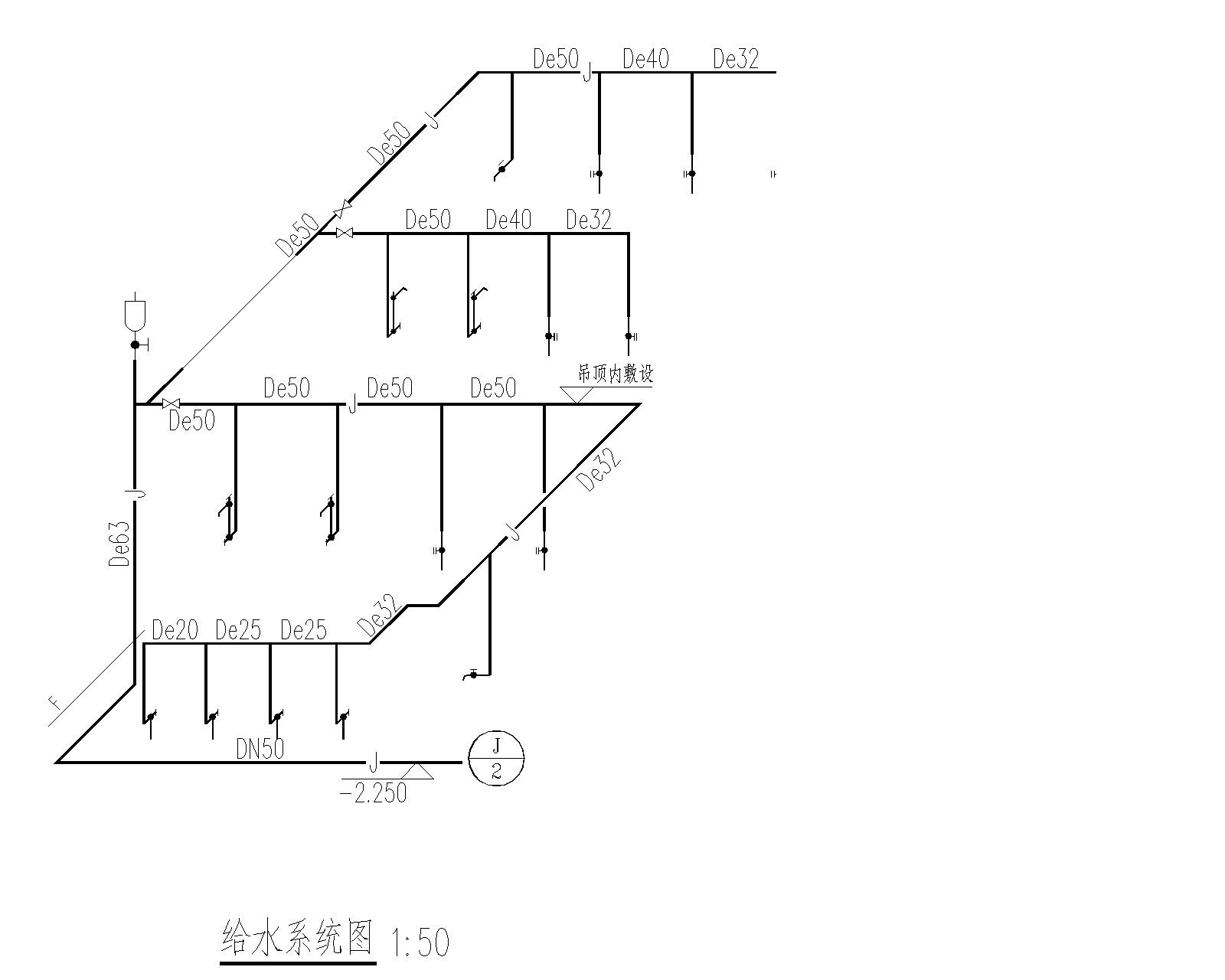 综合训练馆给排水施工图 建筑给排水