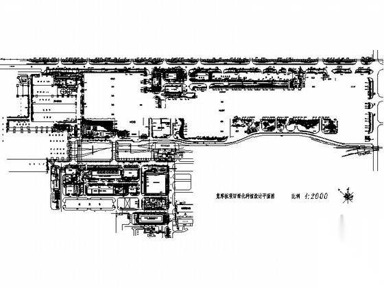 某大型工厂绿化种植设计平面施工图 工业园区景观