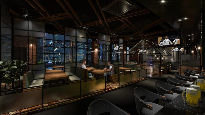 工业风酒吧 餐厅 烧烤店