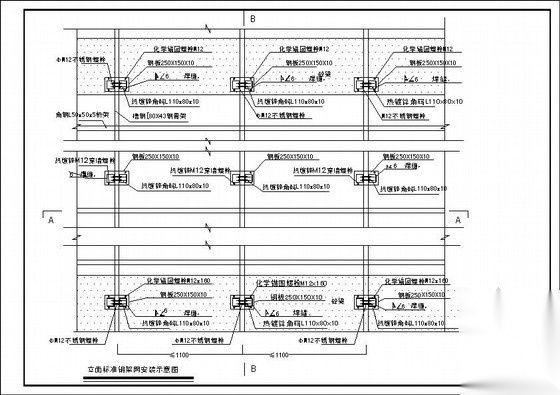 学校大门干挂大理石节点图 节点 结构节点图