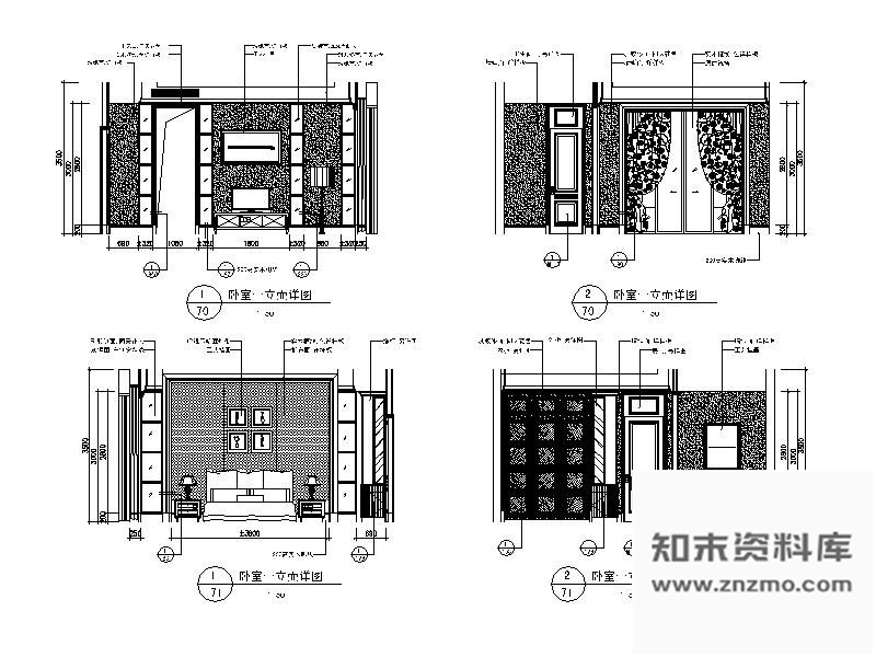 图块/节点豪华卧室1立面图