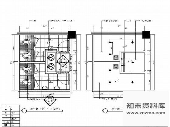 施工图陕西某精品养生会所公共卫生间装修图