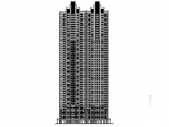 [长沙]某国际广场超高层住宅立面方案图（163.3米、含彩...