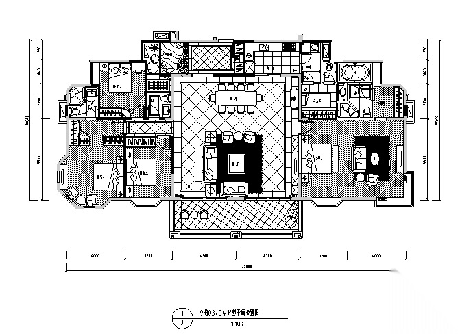 邱德光明珠花园9栋0304型施工图 平层