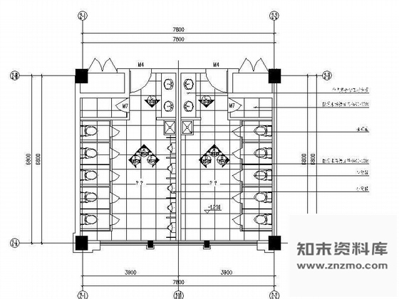 施工图常用公共卫生间装修图