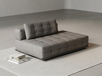 灰色单人沙发贵妃椅