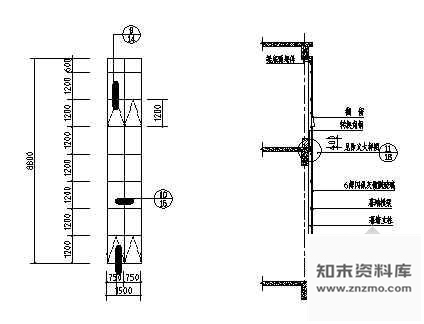 图块/节点玻璃幕墙单元 节点 结构节点图