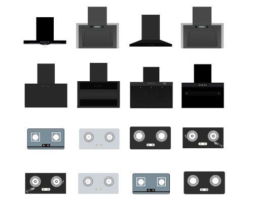 现代吸油烟机燃气灶组合