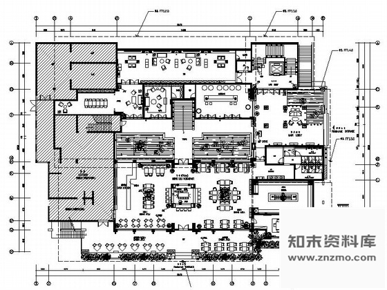 施工图原创浪漫小资时尚多主题餐厅室内施工图含高清效果图