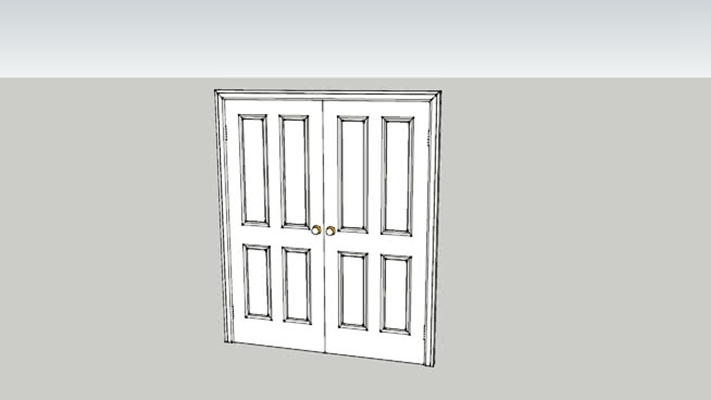 双开门 草图大师模型