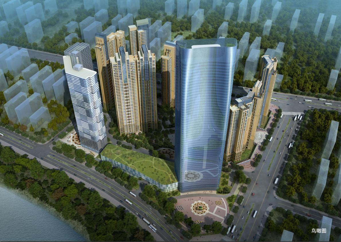 [湖南]超高层现代幕墙立面滨水城市综合体建筑设计方案文... 规划设计