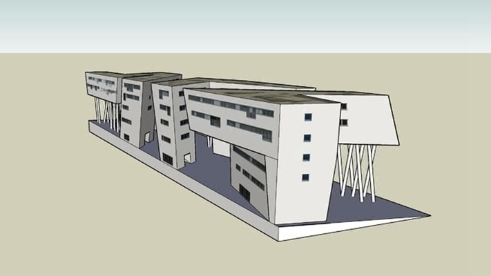 艺术风格建筑 草图大师模型