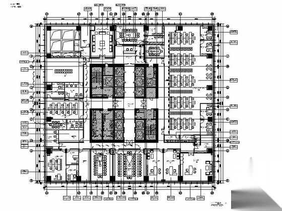 [湖南]高档现代商业公司办公室室内装修施工图