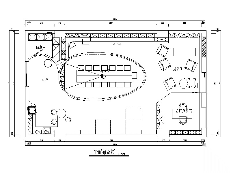 现代风格小巨蛋办公室设计CAD施工图（含实景图）