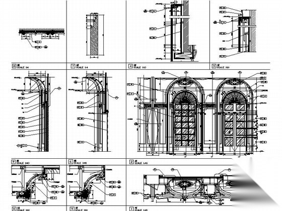 欧式宴会厅拱门 详图 通用节点