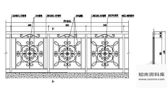 图块/节点铁艺栏杆立面图3