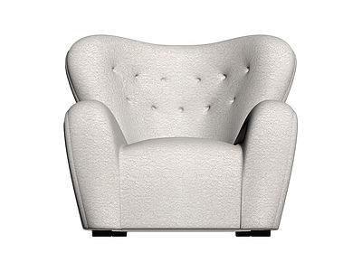 白色扶手椅模型