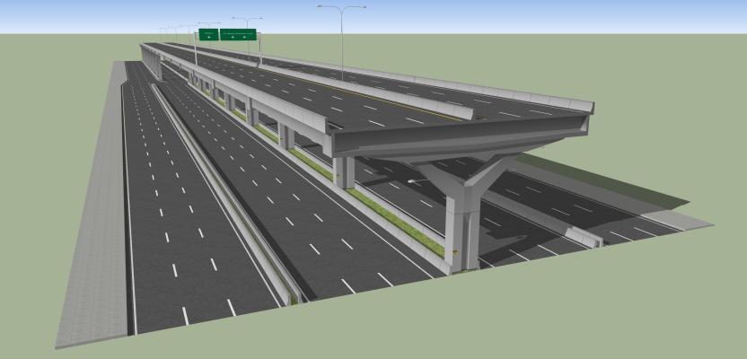 工业公建 高架桥 公路 高速公路 路牌 高架 道路 马路
