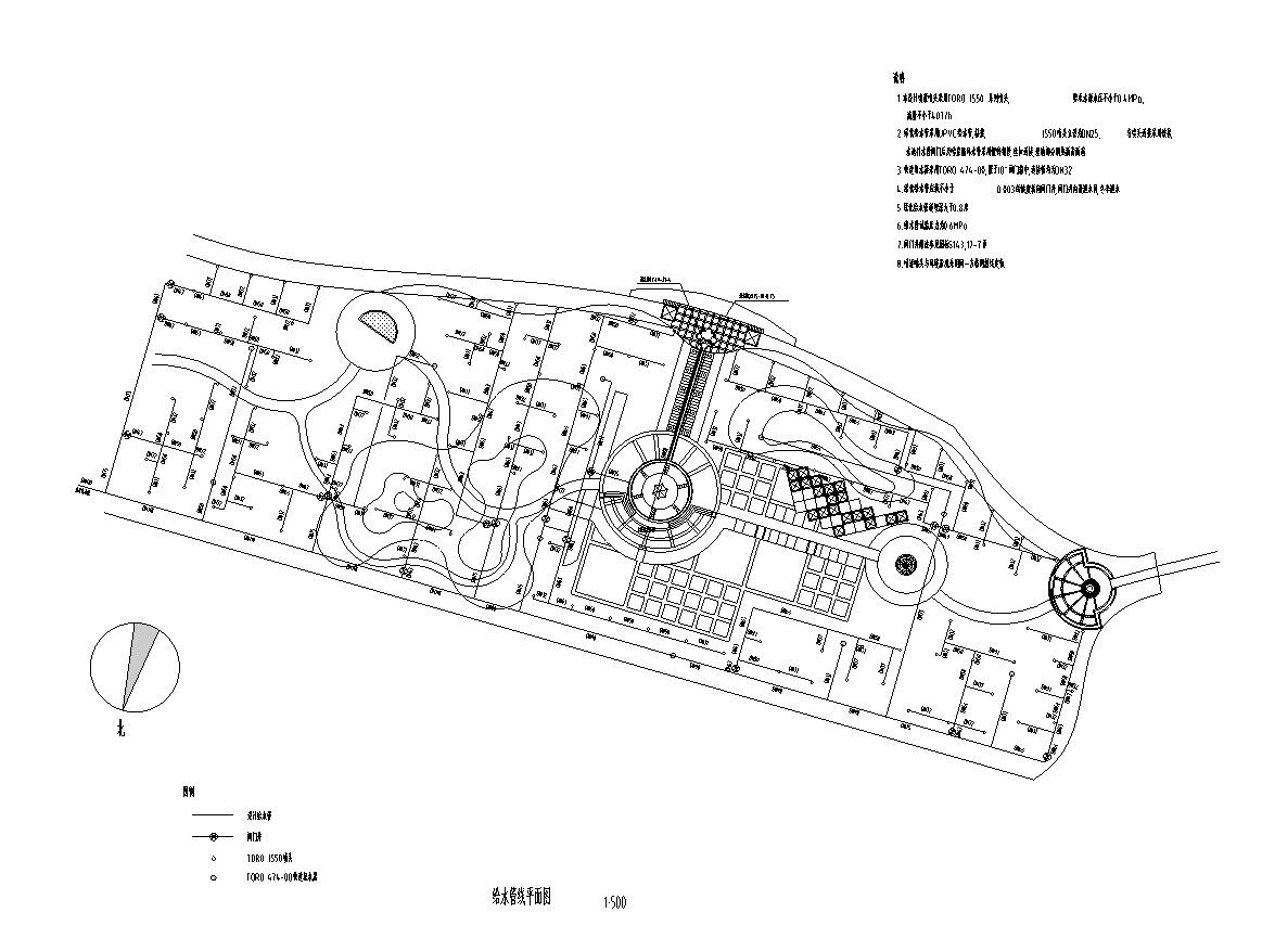 [北京]翠海明珠居住区全套景观施工图设计（给排水设计C... 园林景观给排水 给排水图