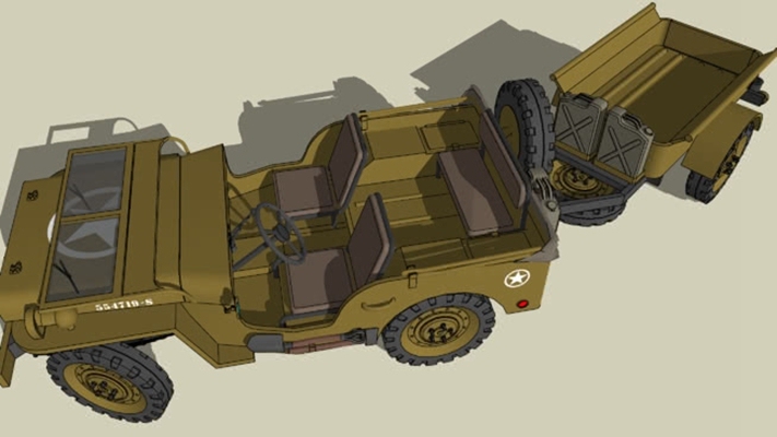 武装吉普车 草图大师模型