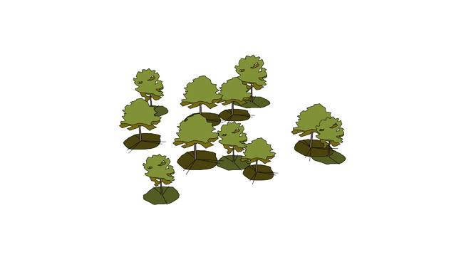 二维分层树场景 其他 植物 项链 饰品 钱