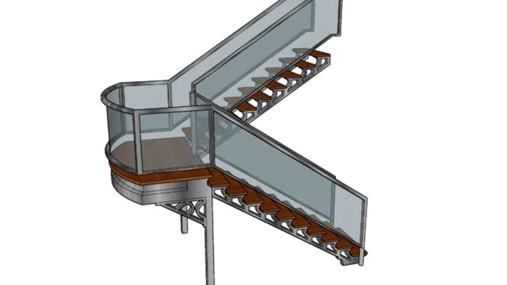 铁艺楼梯 草图大师模型