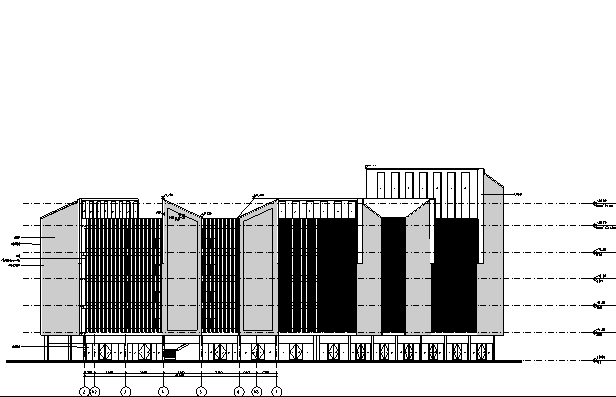 [浙江]六栋办公建筑施工图（平立剖面图）