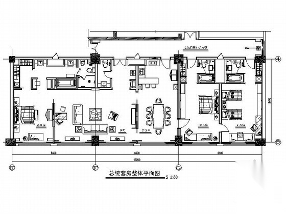 [鄂尔多斯]某酒店第二十层总统套房施工图 客房